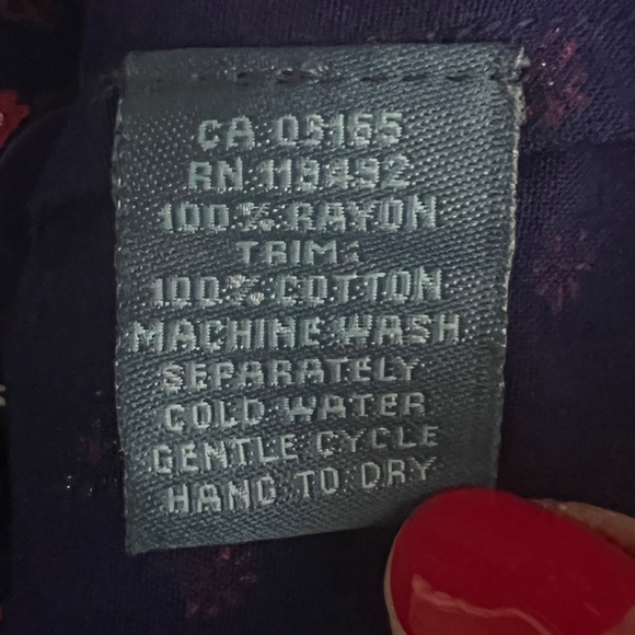 April Cornell Ditsy Daisy Dropwaist Dress Navy Size Small - Picture 8 of 9